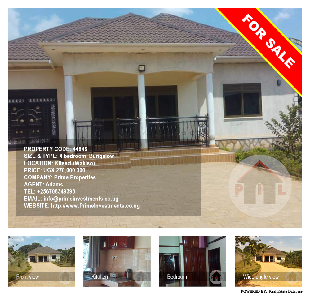 4 bedroom Bungalow  for sale in Kiteezi Wakiso Uganda, code: 44648