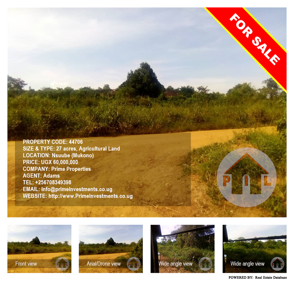 Agricultural Land  for sale in Nsuube Mukono Uganda, code: 44706