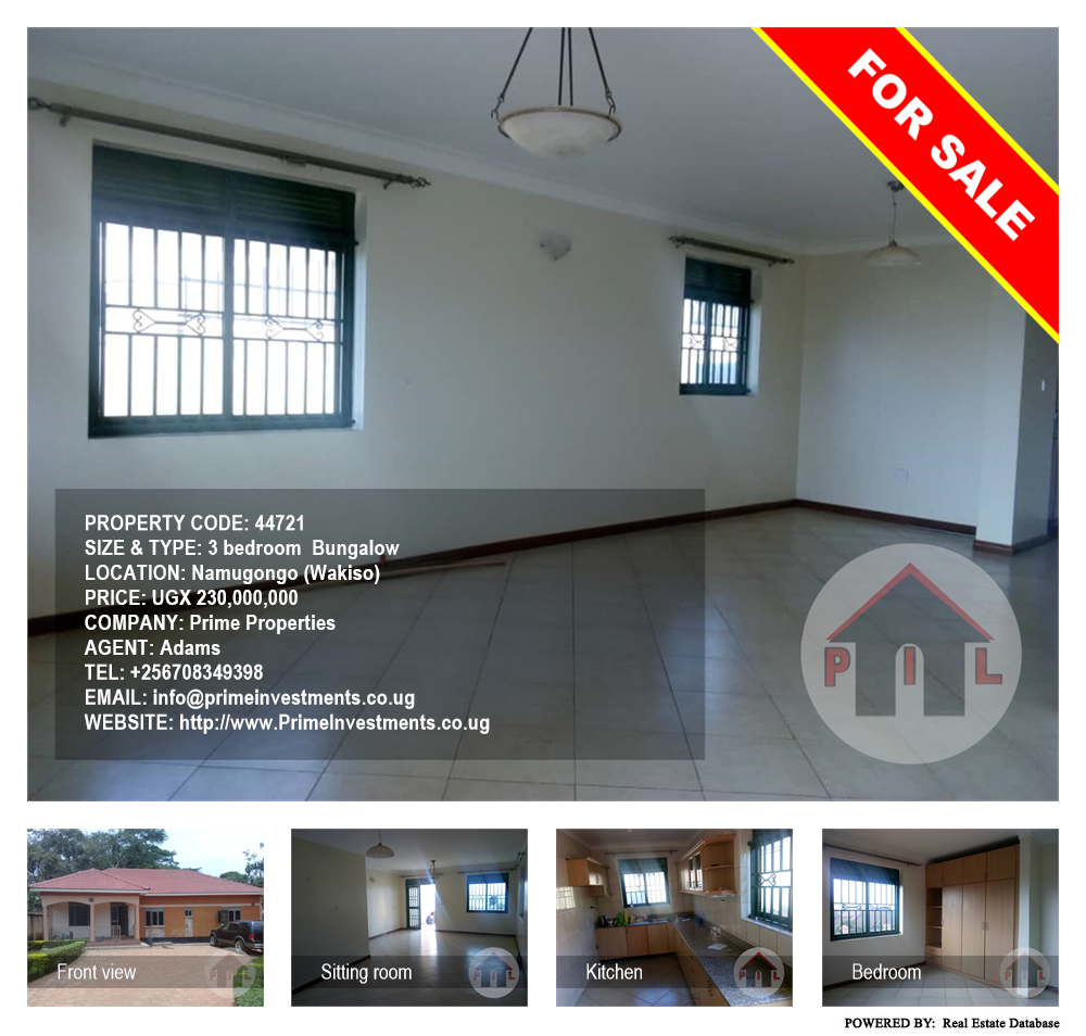 3 bedroom Bungalow  for sale in Namugongo Wakiso Uganda, code: 44721