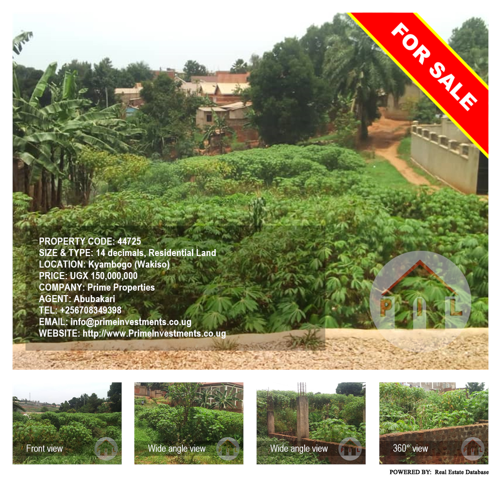 Residential Land  for sale in Kyambogo Wakiso Uganda, code: 44725