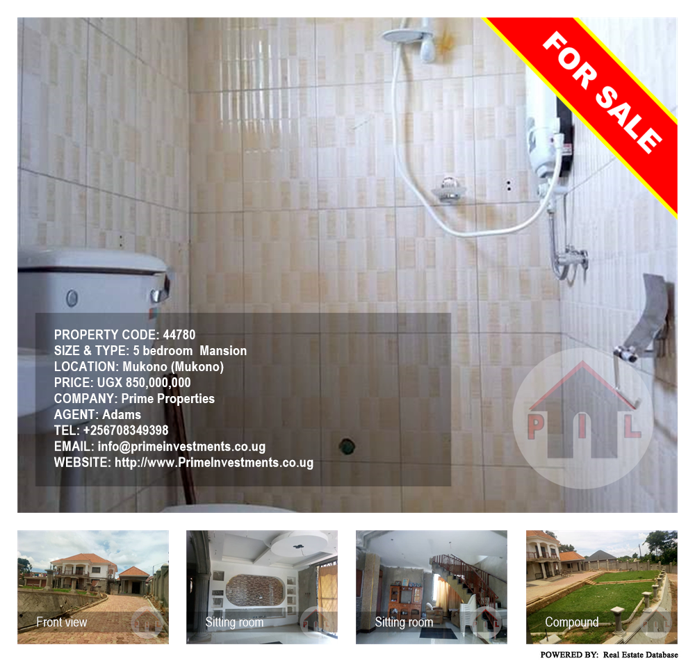 5 bedroom Mansion  for sale in Mukono Mukono Uganda, code: 44780