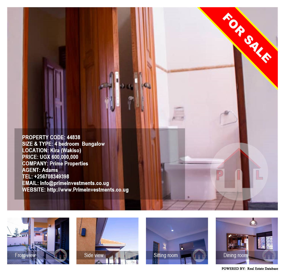 4 bedroom Bungalow  for sale in Kira Wakiso Uganda, code: 44838