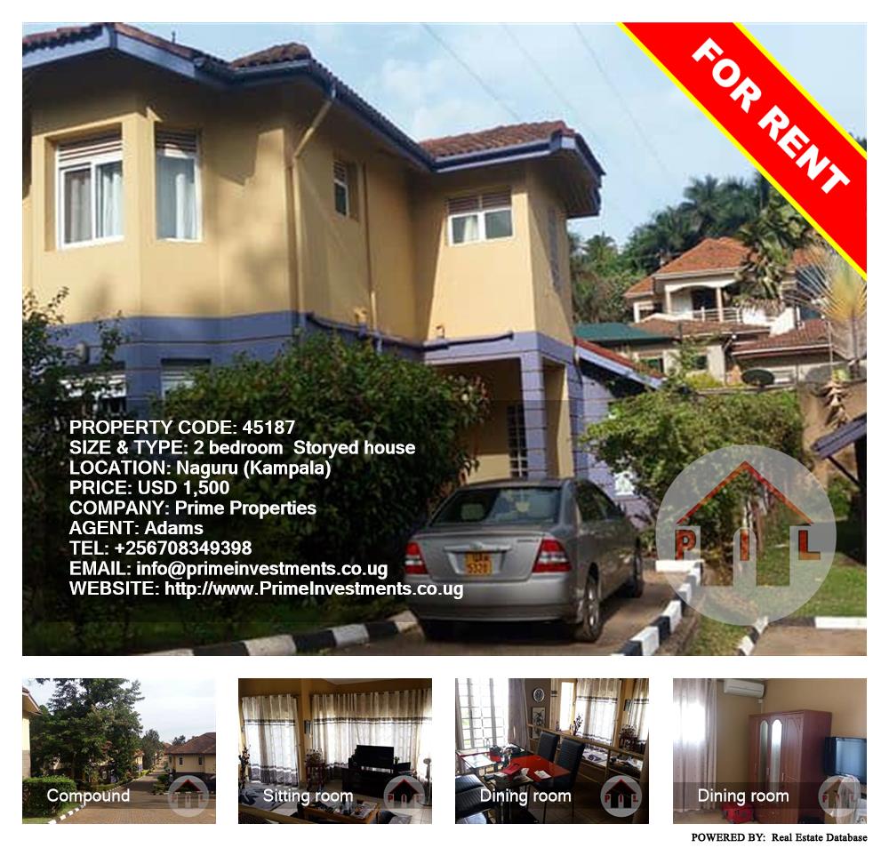 2 bedroom Storeyed house  for rent in Naguru Kampala Uganda, code: 45187