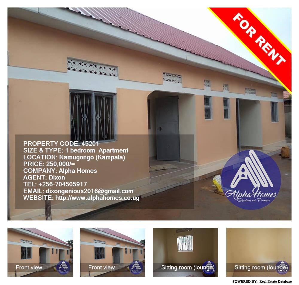 1 bedroom Apartment  for rent in Namugongo Kampala Uganda, code: 45201