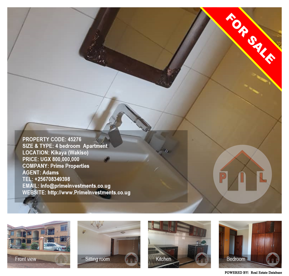 4 bedroom Apartment  for sale in Kikaya Wakiso Uganda, code: 45276