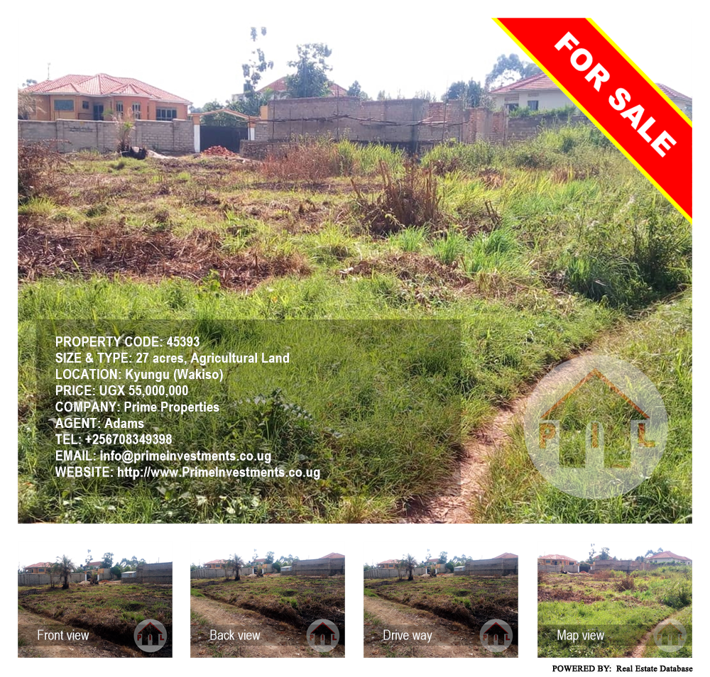 Agricultural Land  for sale in Kyungu Wakiso Uganda, code: 45393