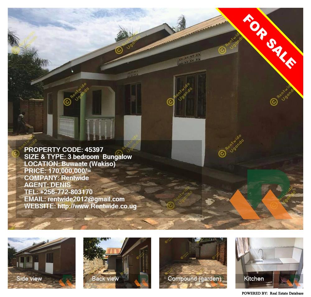 3 bedroom Bungalow  for sale in Buwaate Wakiso Uganda, code: 45397