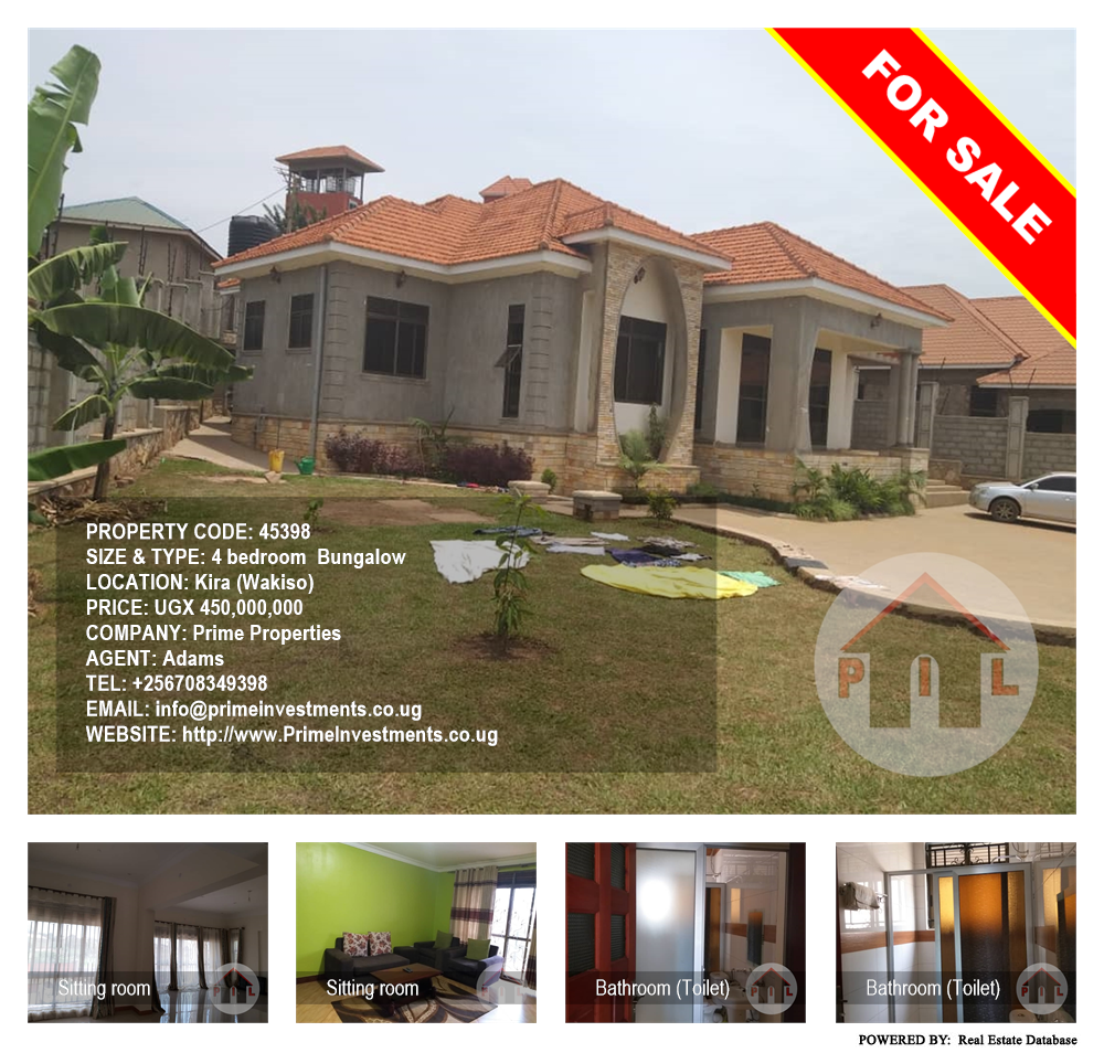 4 bedroom Bungalow  for sale in Kira Wakiso Uganda, code: 45398