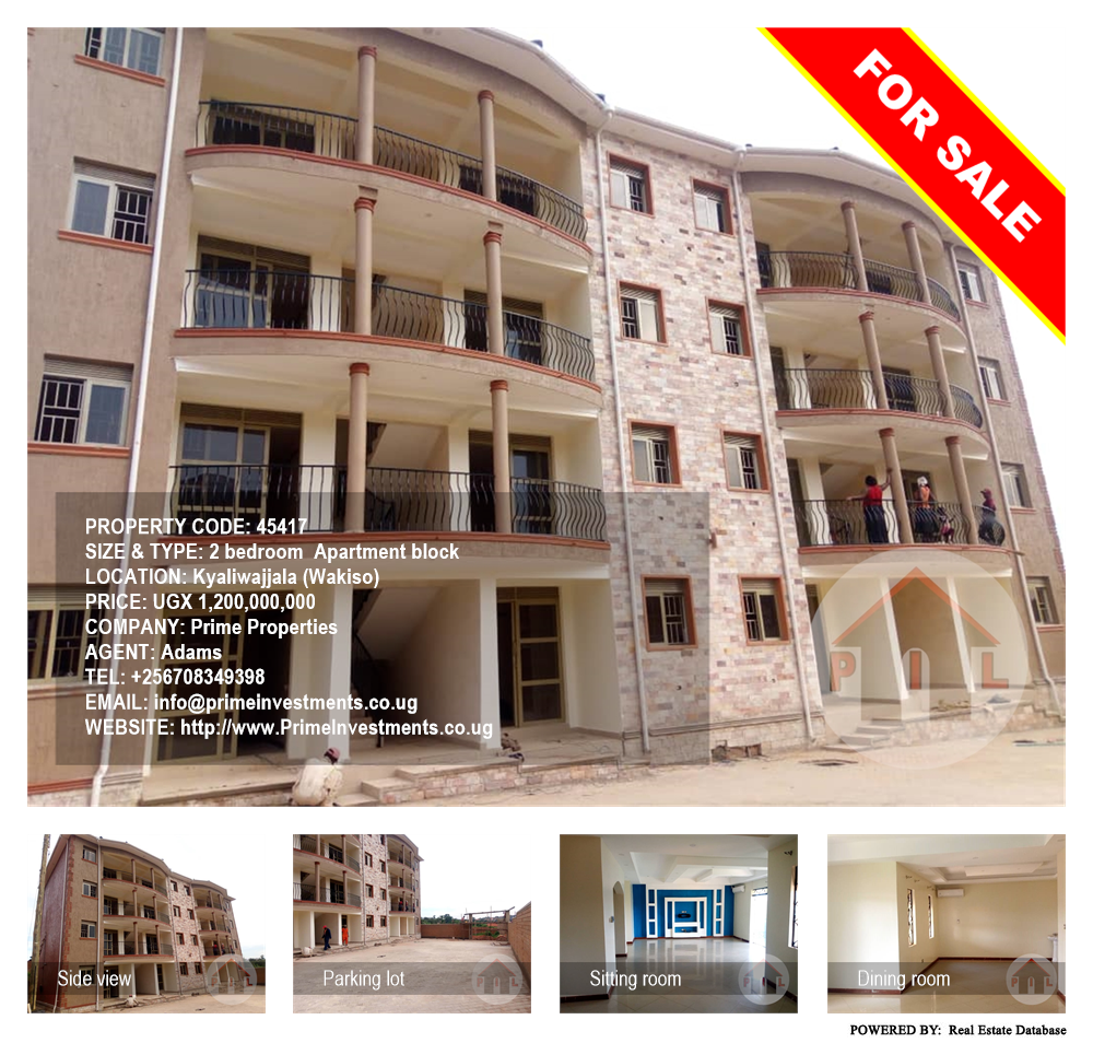 2 bedroom Apartment block  for sale in Kyaliwajjala Wakiso Uganda, code: 45417