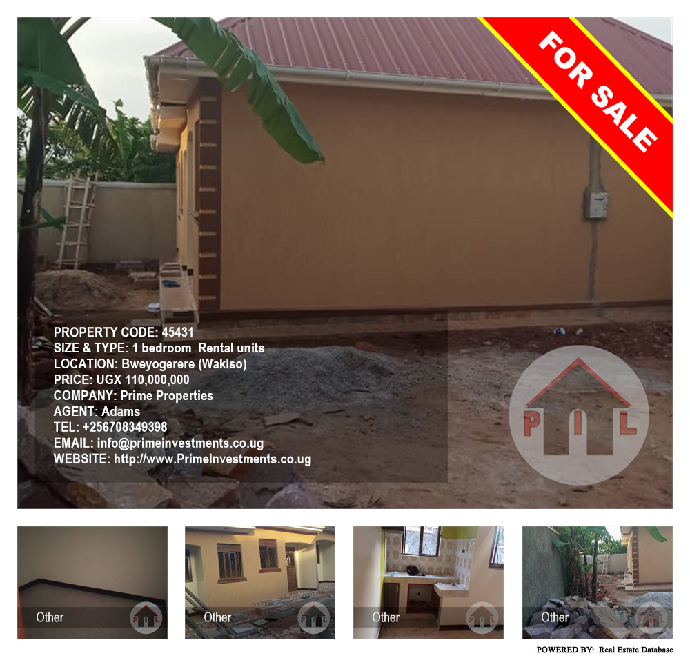 1 bedroom Rental units  for sale in Bweyogerere Wakiso Uganda, code: 45431