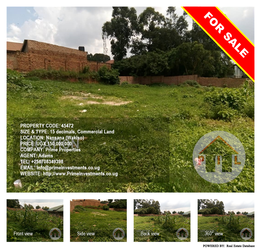 Commercial Land  for sale in Nansana Wakiso Uganda, code: 45472