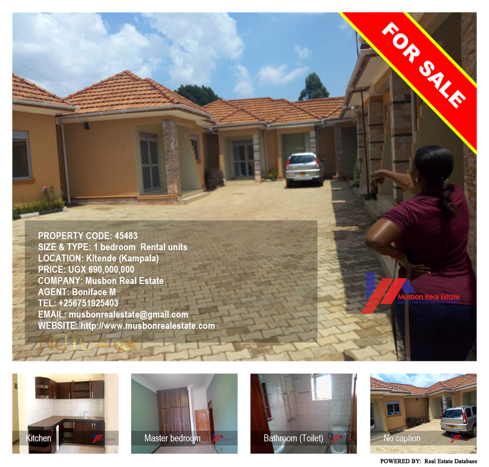 1 bedroom Rental units  for sale in Kitende Kampala Uganda, code: 45483