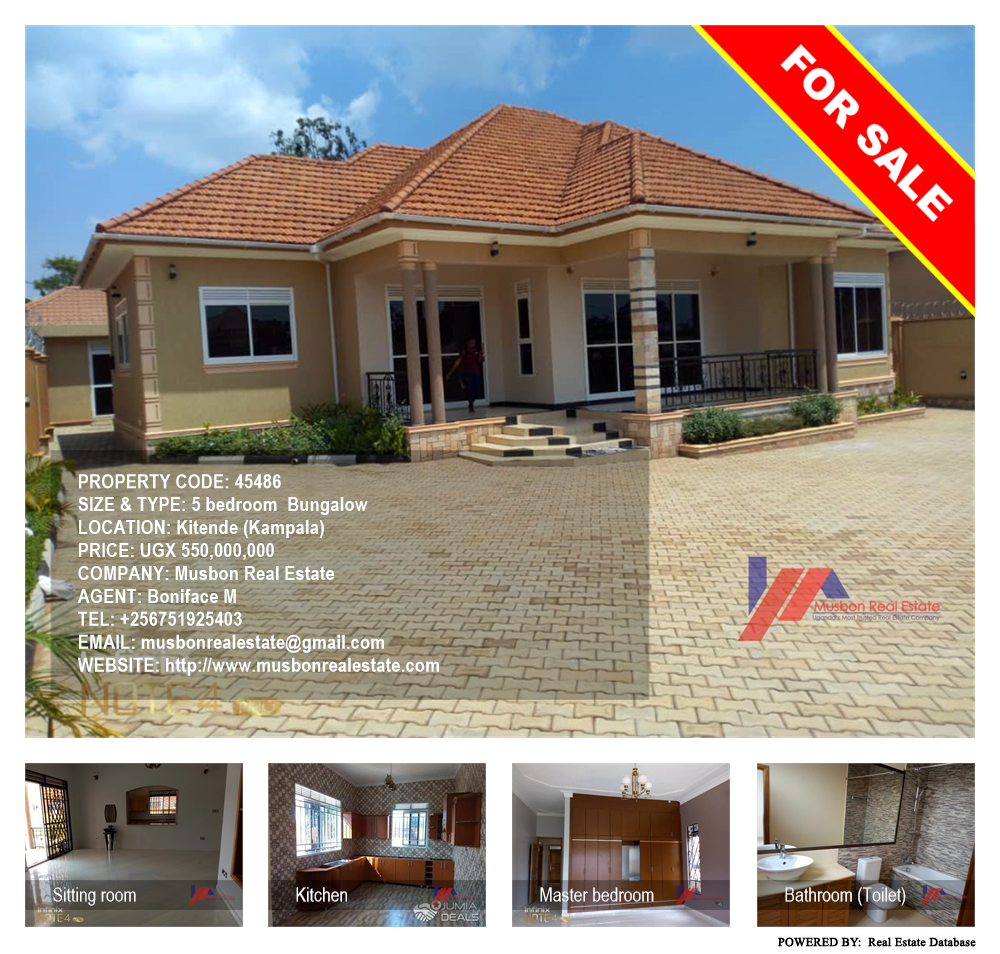 5 bedroom Bungalow  for sale in Kitende Kampala Uganda, code: 45486