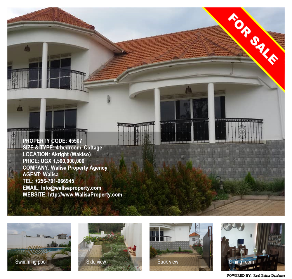 4 bedroom Cottage  for sale in Akright Wakiso Uganda, code: 45507