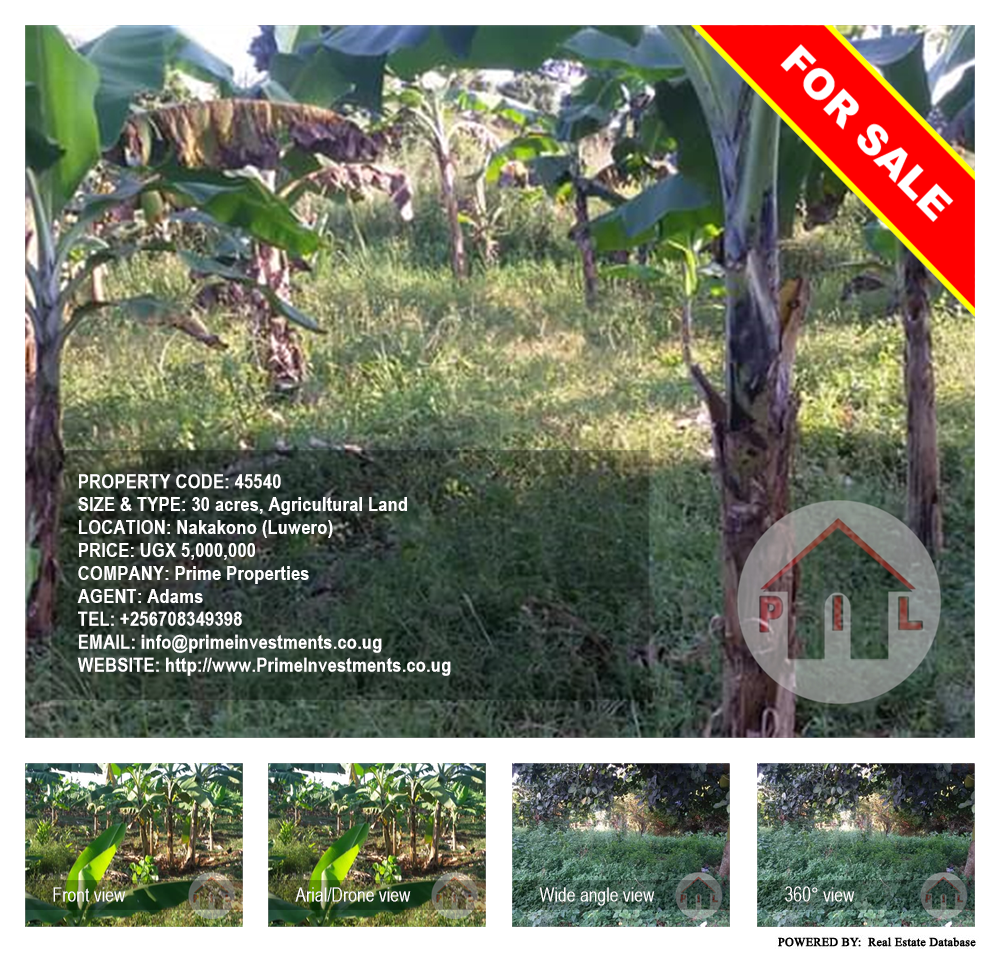 Agricultural Land  for sale in Nakakono Luweero Uganda, code: 45540