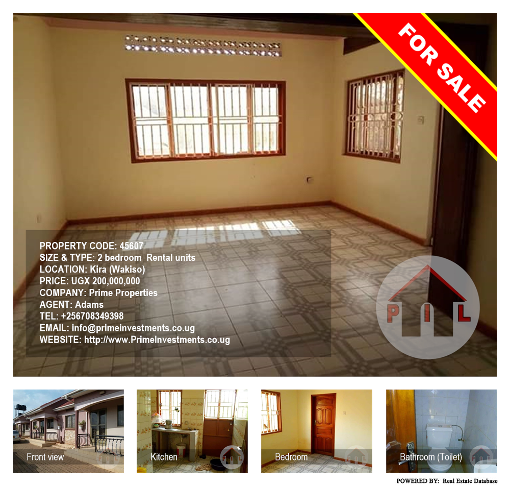 2 bedroom Rental units  for sale in Kira Wakiso Uganda, code: 45607