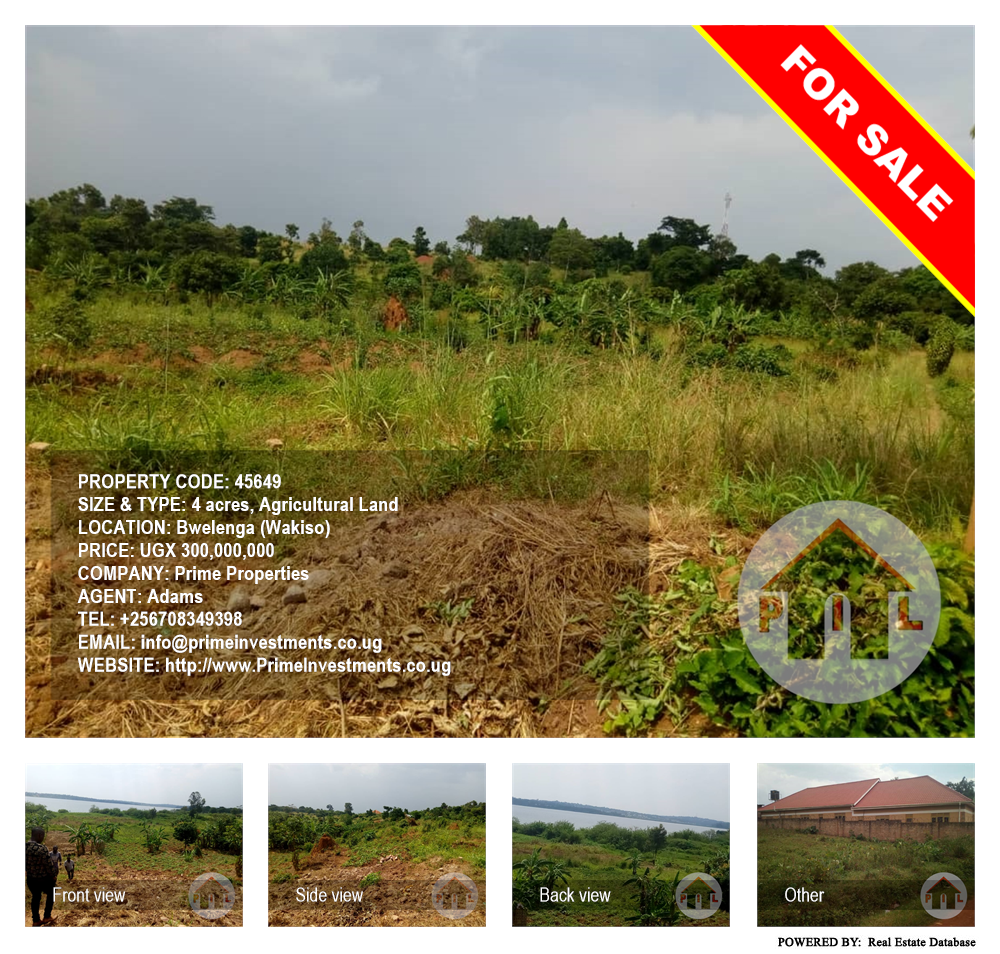 Agricultural Land  for sale in Bwelenga Wakiso Uganda, code: 45649