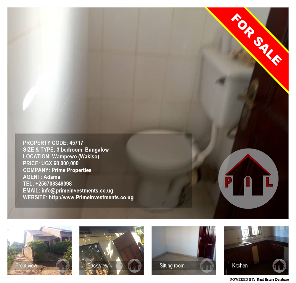 3 bedroom Bungalow  for sale in Wampeewo Wakiso Uganda, code: 45717