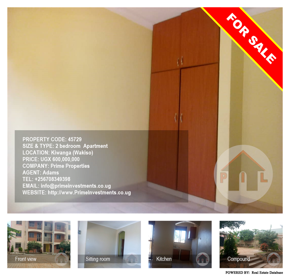 2 bedroom Apartment  for sale in Kiwanga Wakiso Uganda, code: 45729