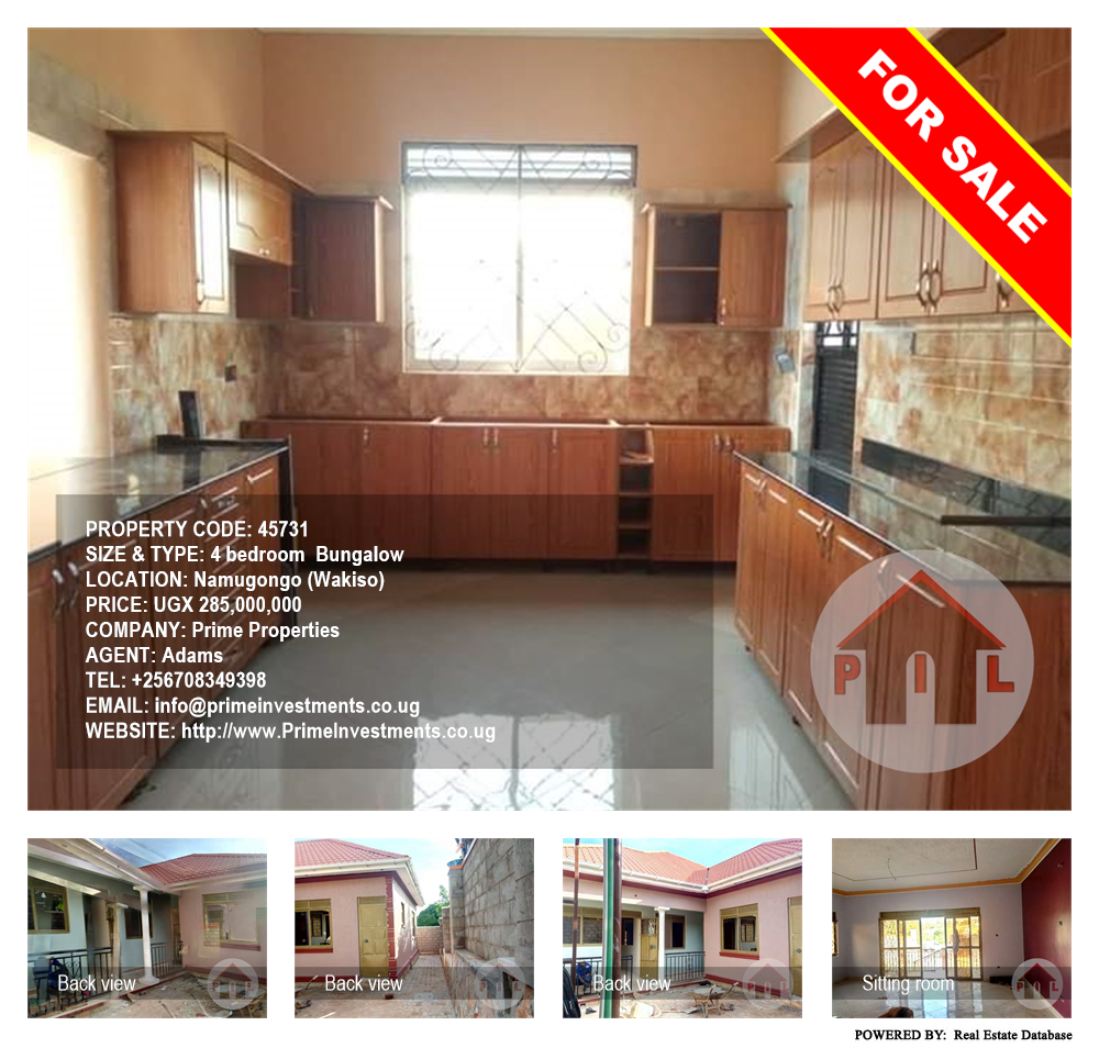 4 bedroom Bungalow  for sale in Namugongo Wakiso Uganda, code: 45731