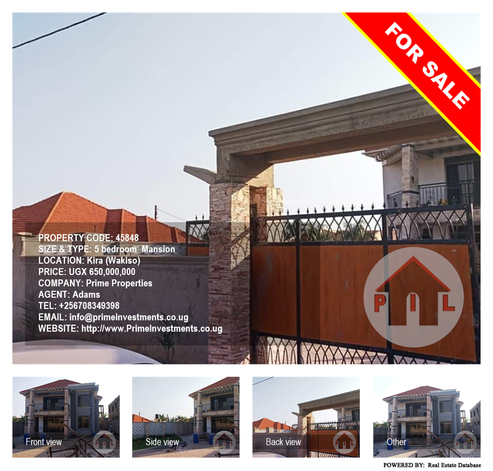 5 bedroom Mansion  for sale in Kira Wakiso Uganda, code: 45848