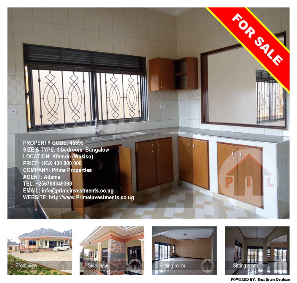 3 bedroom Bungalow  for sale in Kitende Wakiso Uganda, code: 45855