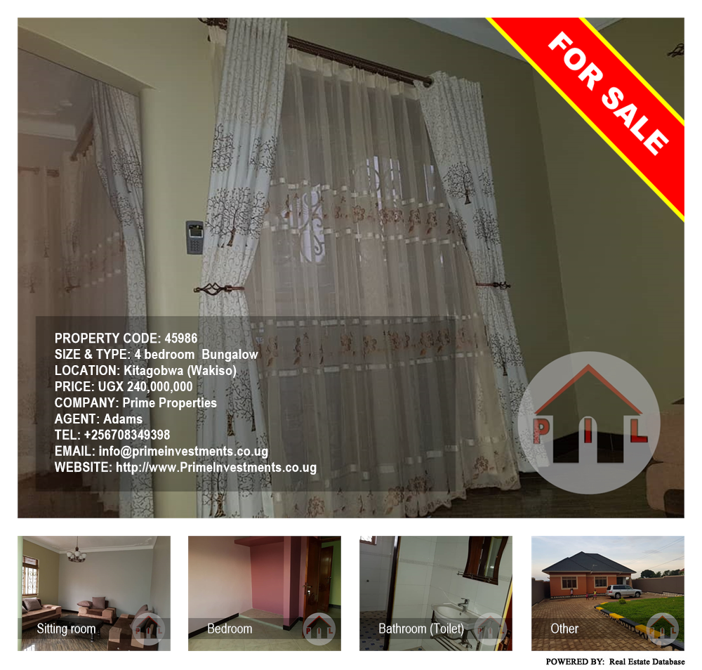 4 bedroom Bungalow  for sale in Kitagobwa Wakiso Uganda, code: 45986