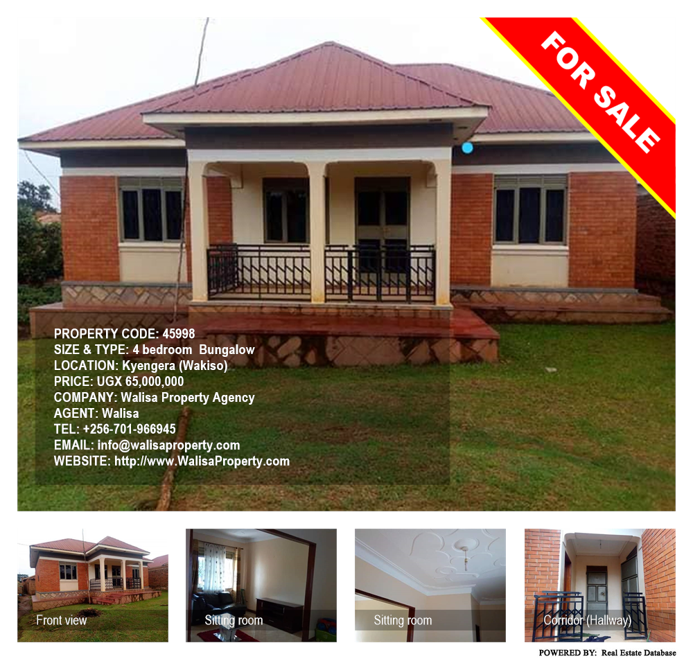 4 bedroom Bungalow  for sale in Kyengela Wakiso Uganda, code: 45998