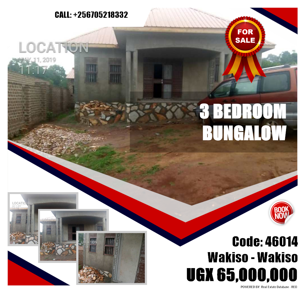 3 bedroom Bungalow  for sale in Wakisotowncenter Wakiso Uganda, code: 46014