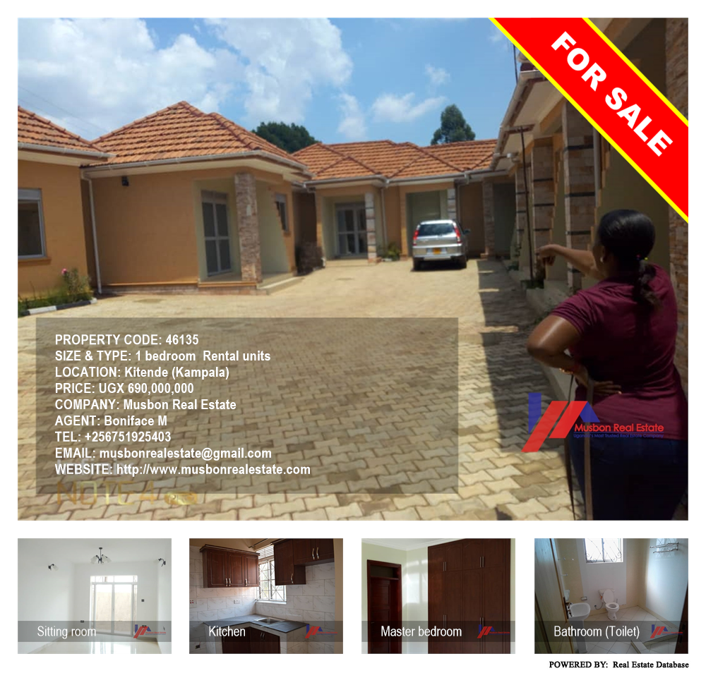 1 bedroom Rental units  for sale in Kitende Kampala Uganda, code: 46135