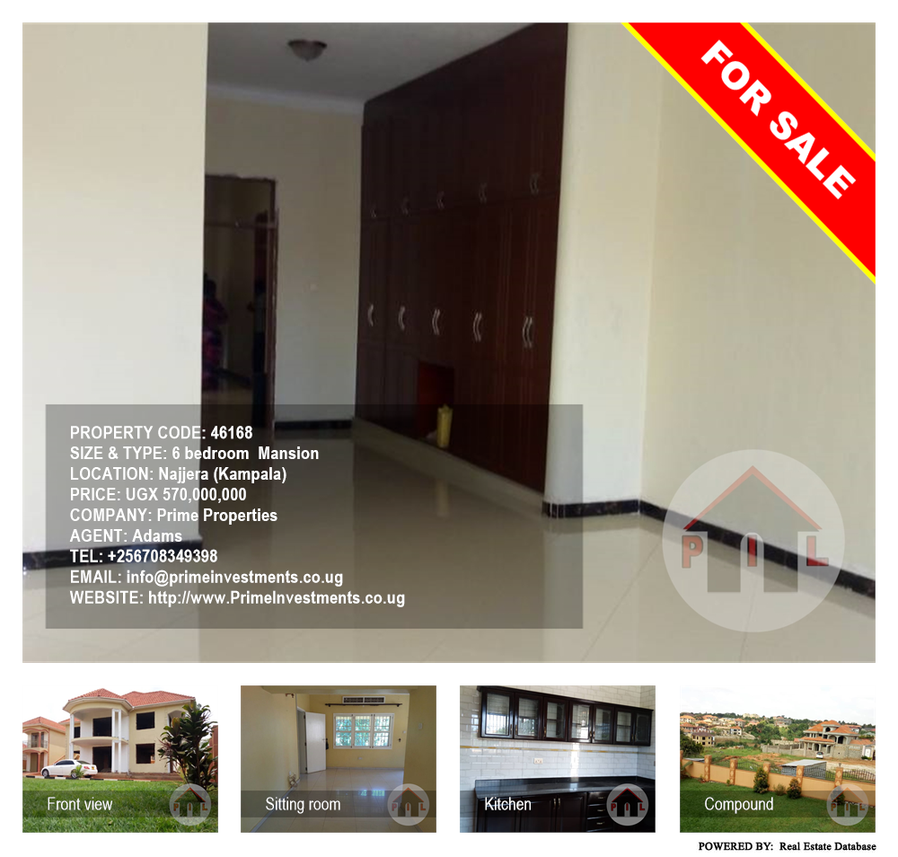 6 bedroom Mansion  for sale in Najjera Kampala Uganda, code: 46168
