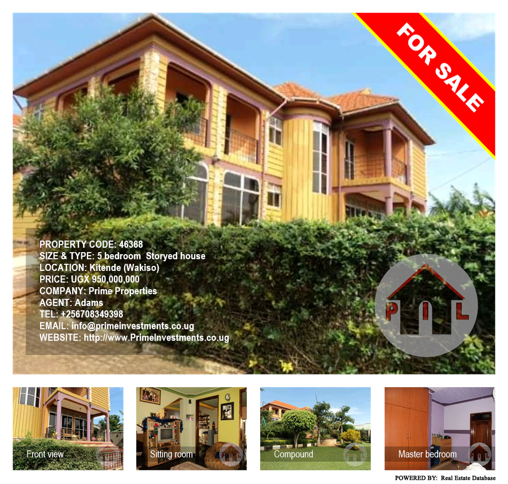 5 bedroom Storeyed house  for sale in Kitende Wakiso Uganda, code: 46368