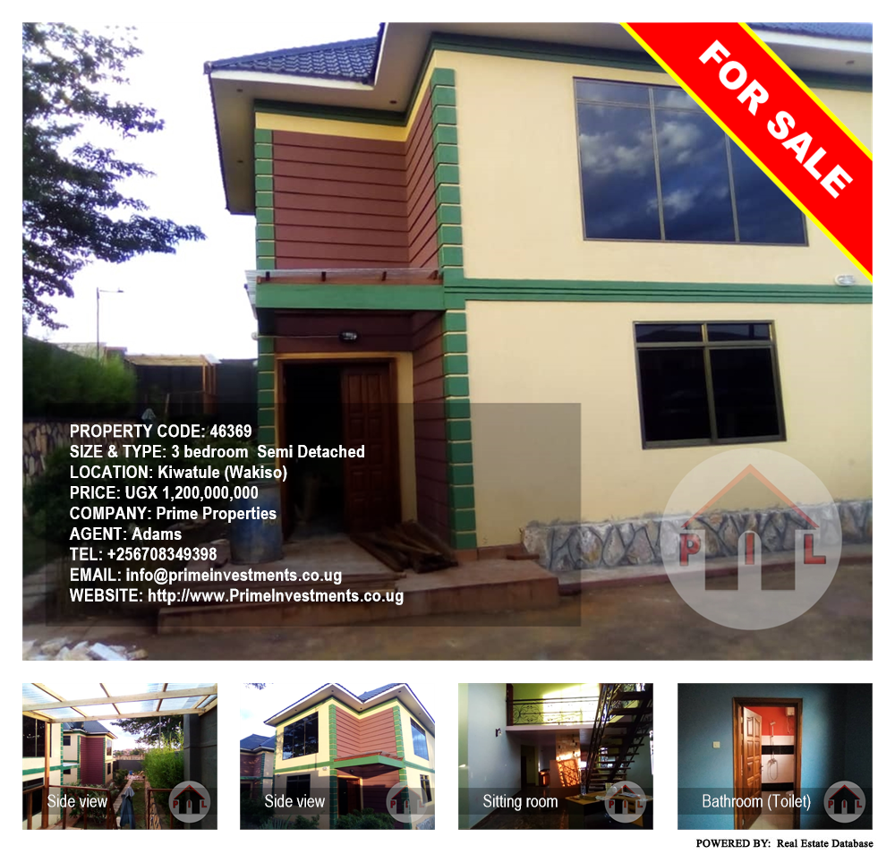 3 bedroom Semi Detached  for sale in Kiwaatule Wakiso Uganda, code: 46369