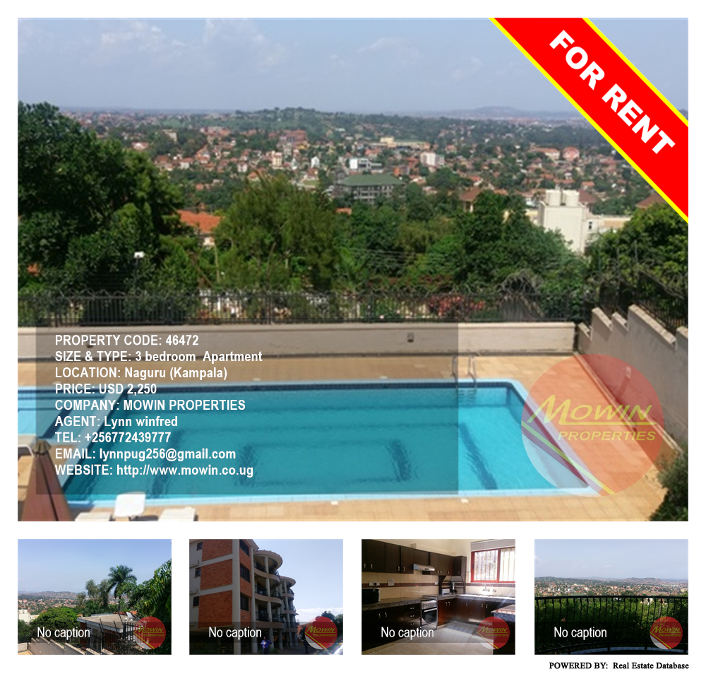3 bedroom Apartment  for rent in Naguru Kampala Uganda, code: 46472