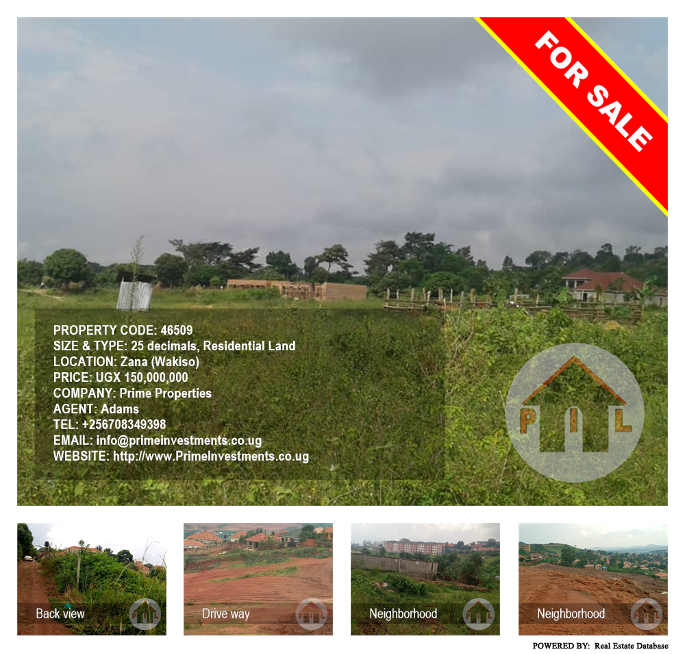 Residential Land  for sale in Zana Wakiso Uganda, code: 46509