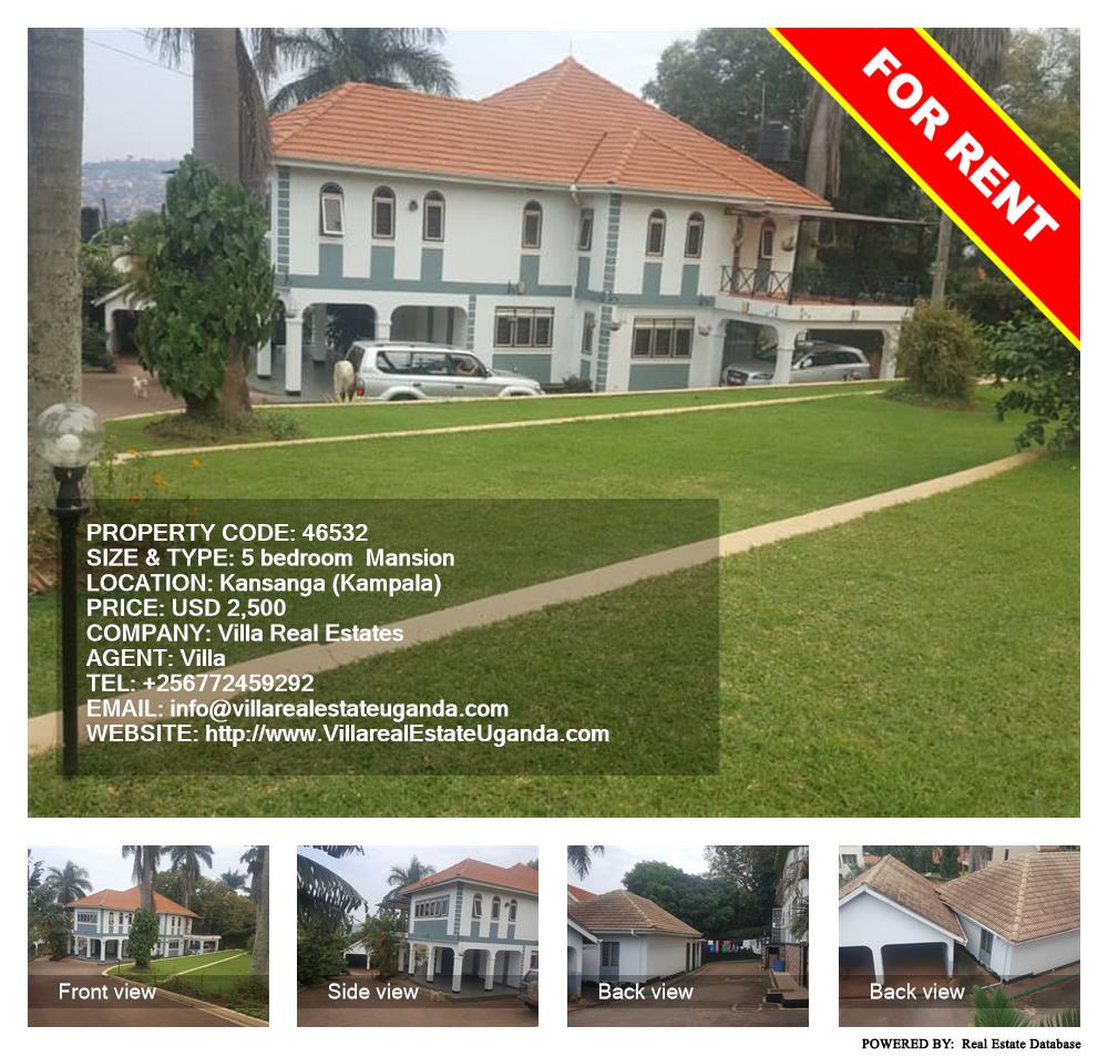 5 bedroom Mansion  for rent in Kansanga Kampala Uganda, code: 46532