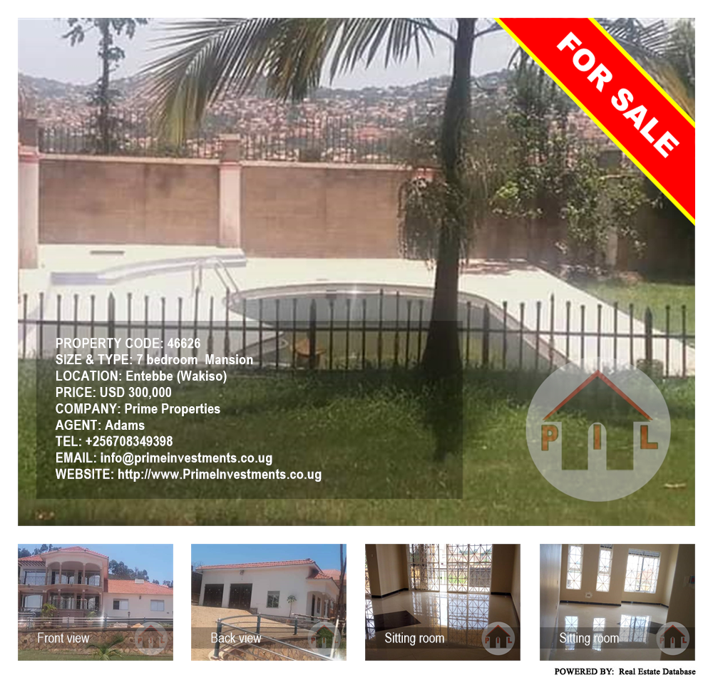7 bedroom Mansion  for sale in Entebbe Wakiso Uganda, code: 46626