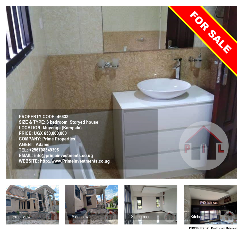 3 bedroom Storeyed house  for sale in Muyenga Kampala Uganda, code: 46633