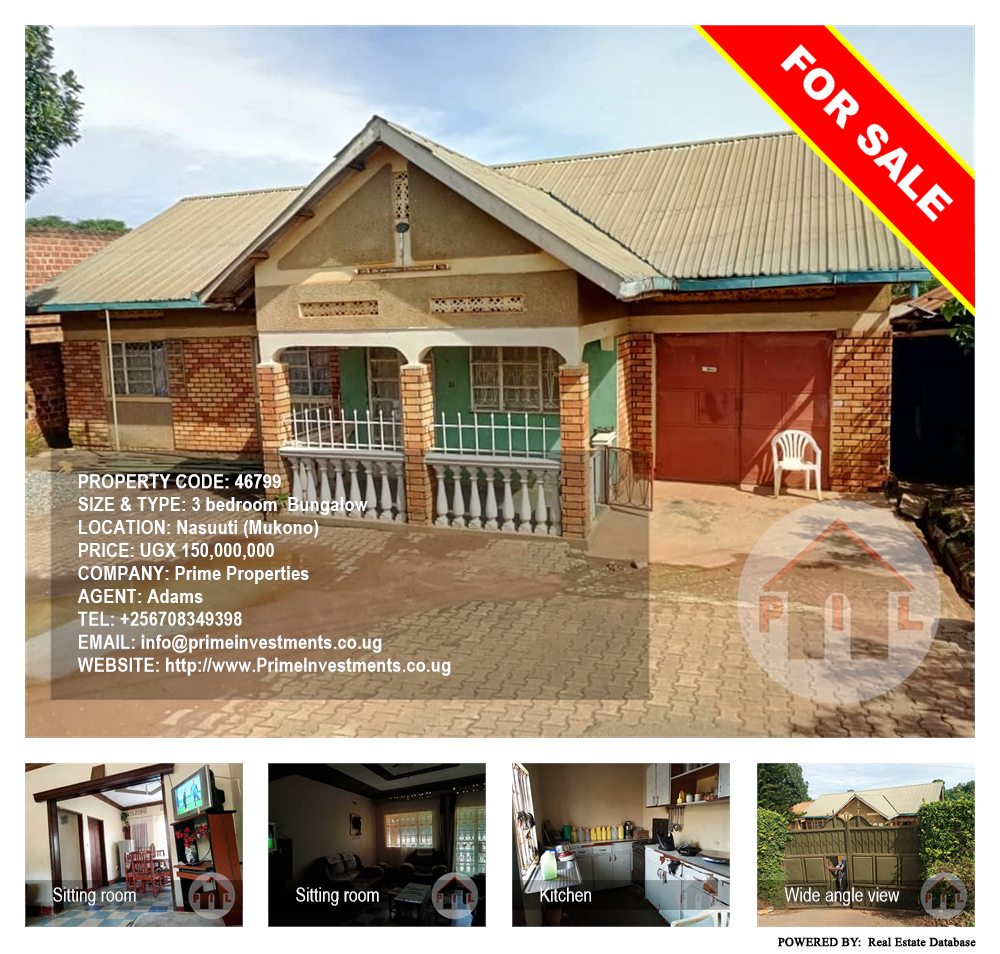 3 bedroom Bungalow  for sale in Nasuuti Mukono Uganda, code: 46799