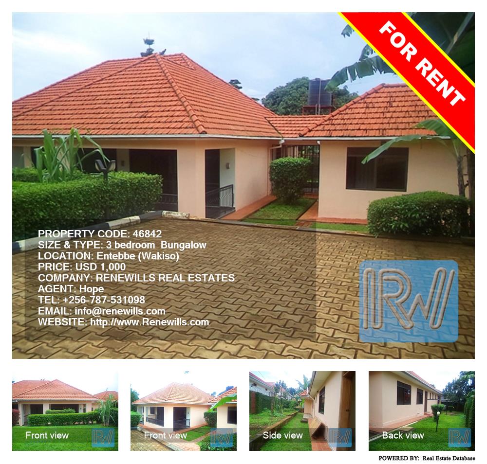 3 bedroom Bungalow  for rent in Entebbe Wakiso Uganda, code: 46842