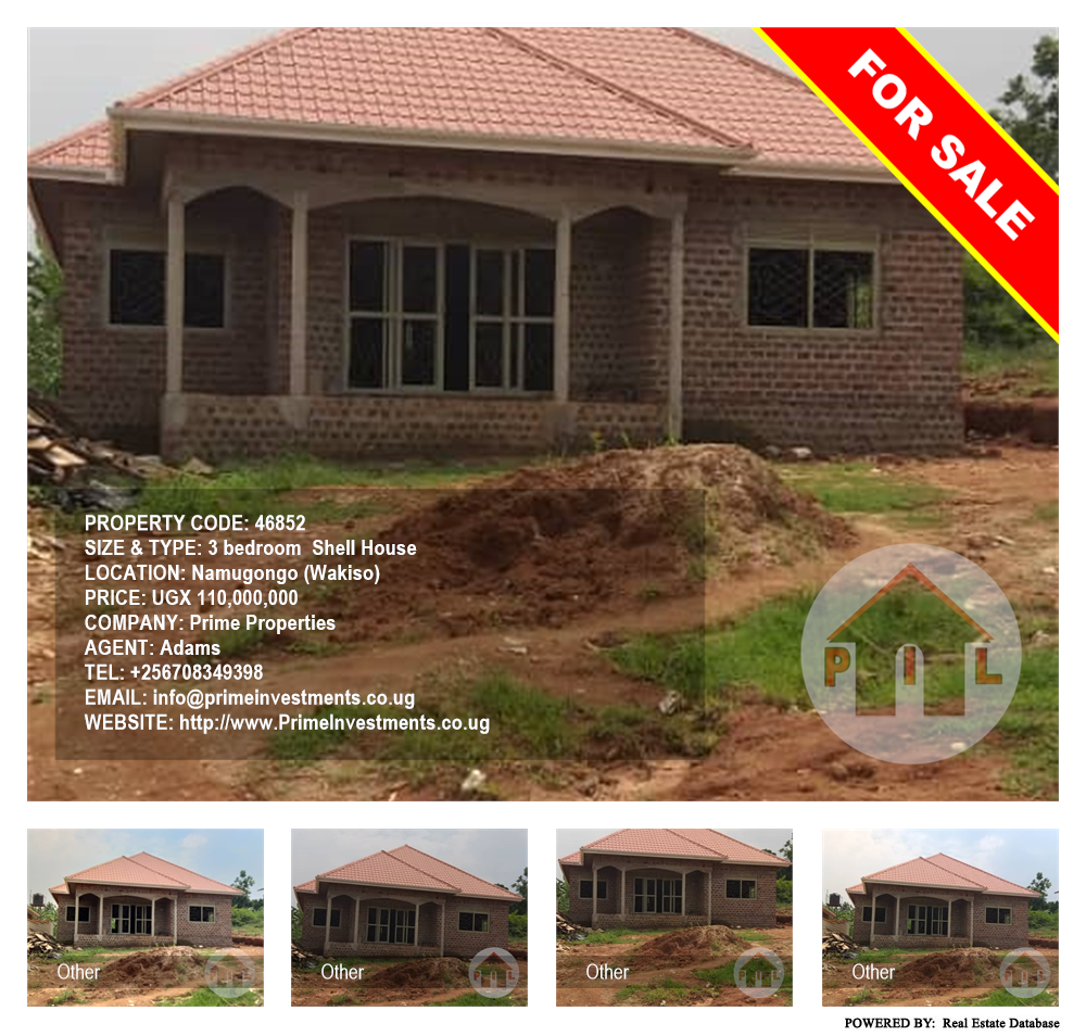 3 bedroom Shell House  for sale in Namugongo Wakiso Uganda, code: 46852