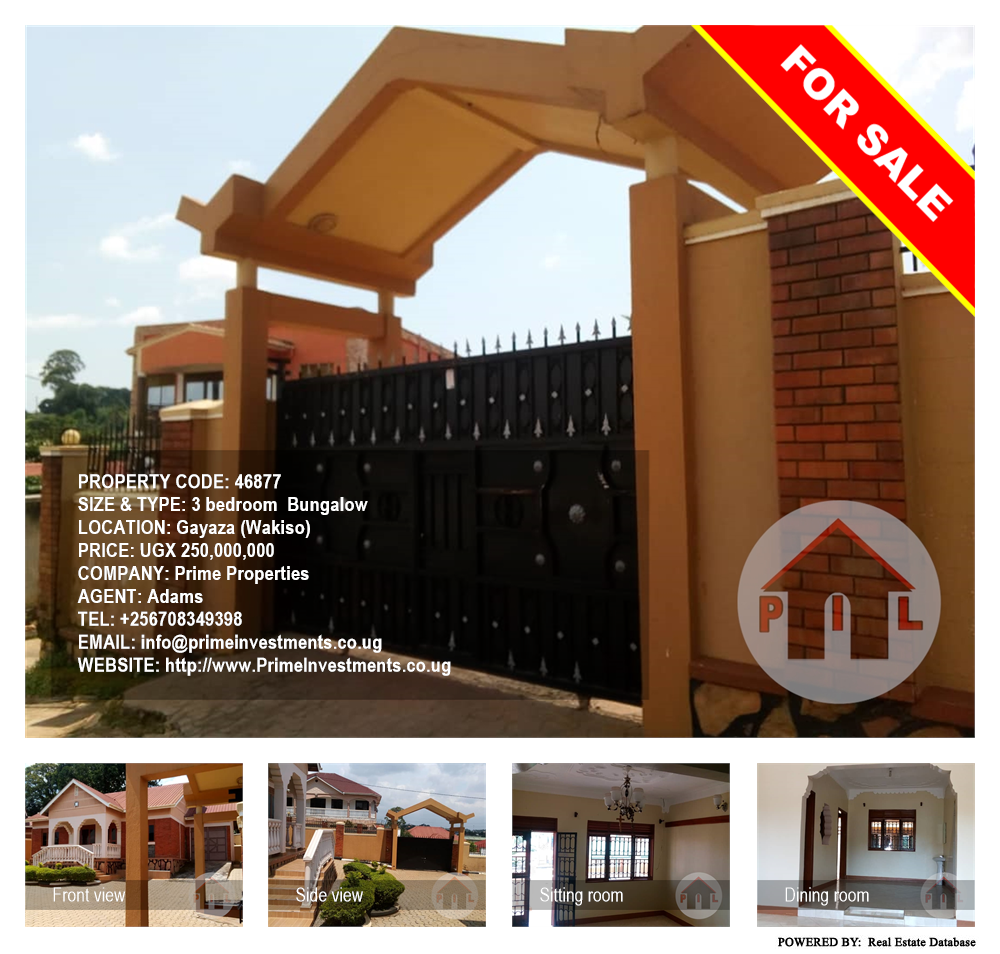 3 bedroom Bungalow  for sale in Gayaza Wakiso Uganda, code: 46877