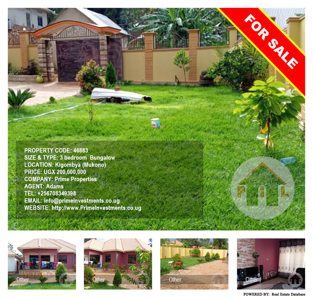 3 bedroom Bungalow  for sale in Kigombya Mukono Uganda, code: 46883