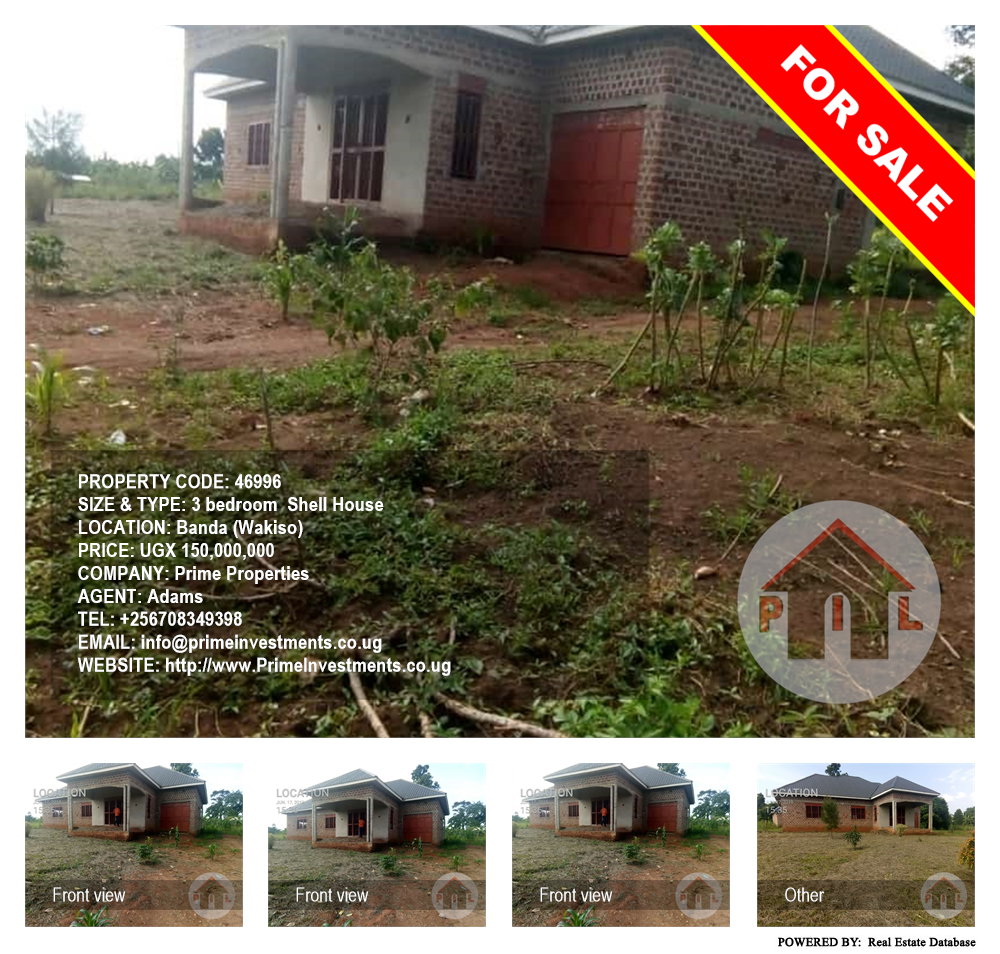 3 bedroom Shell House  for sale in Banda Wakiso Uganda, code: 46996