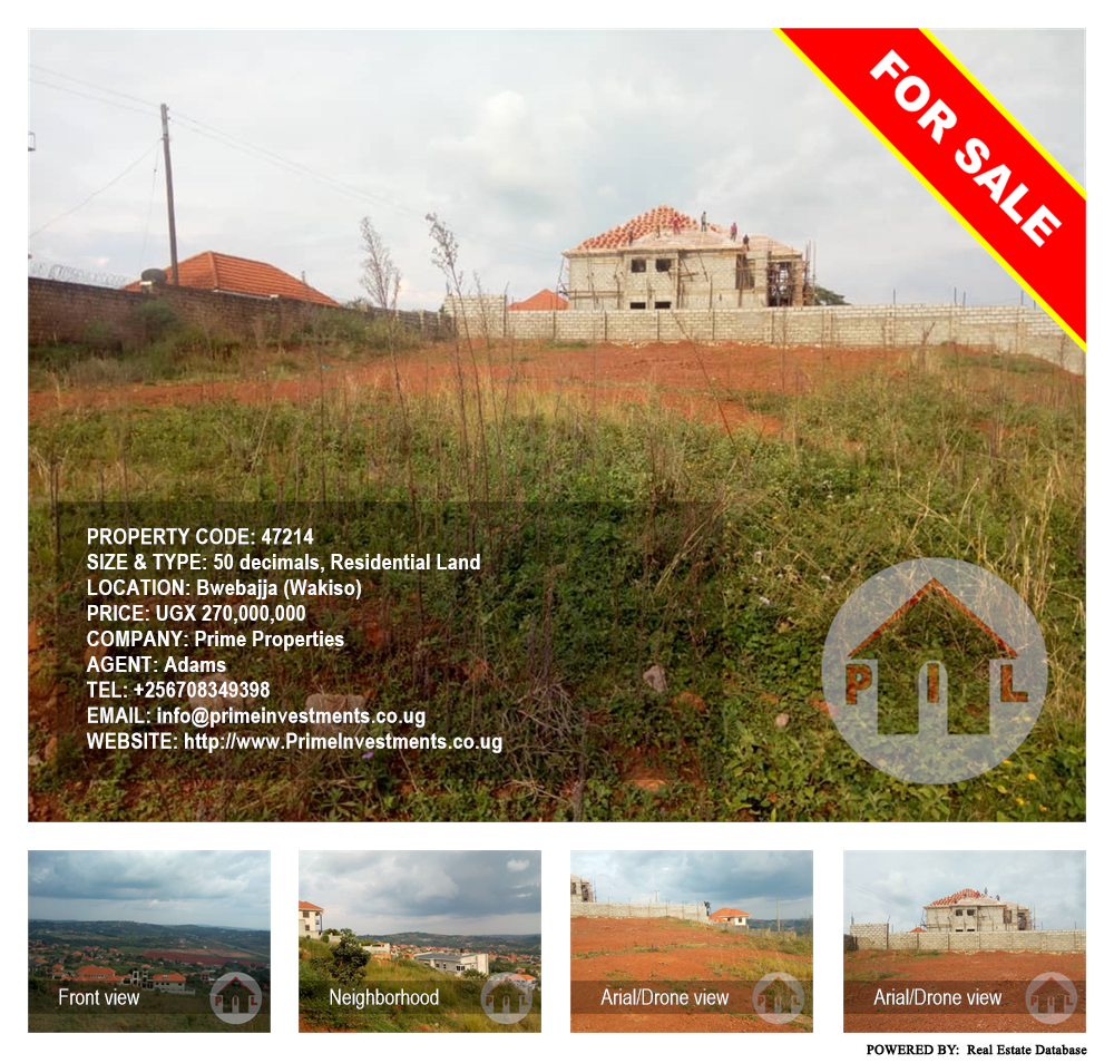 Residential Land  for sale in Bwebajja Wakiso Uganda, code: 47214