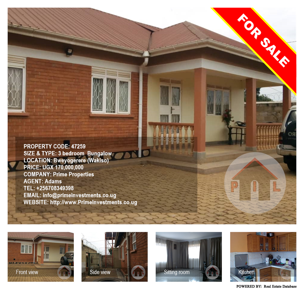 3 bedroom Bungalow  for sale in Bweyogerere Wakiso Uganda, code: 47259