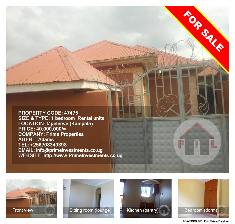 1 bedroom Rental units  for sale in Mpererwe Kampala Uganda, code: 47475