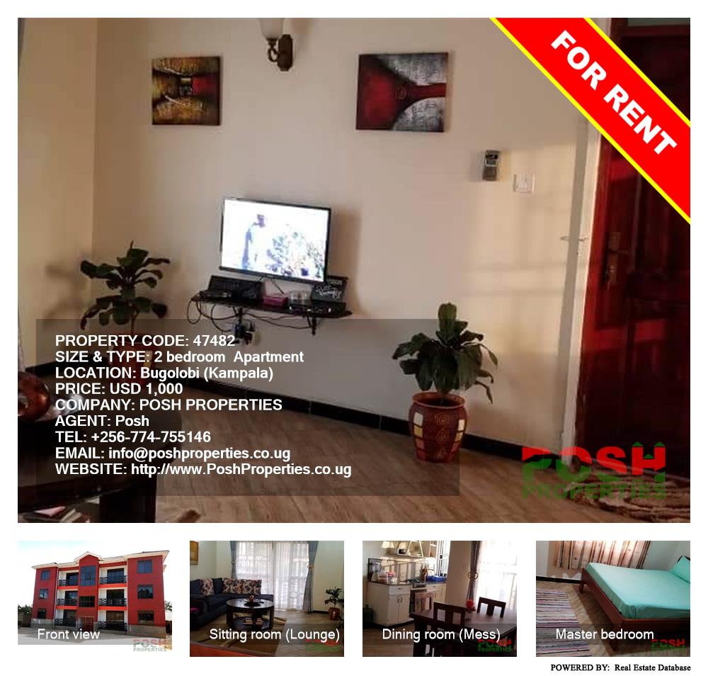 2 bedroom Apartment  for rent in Bugoloobi Kampala Uganda, code: 47482