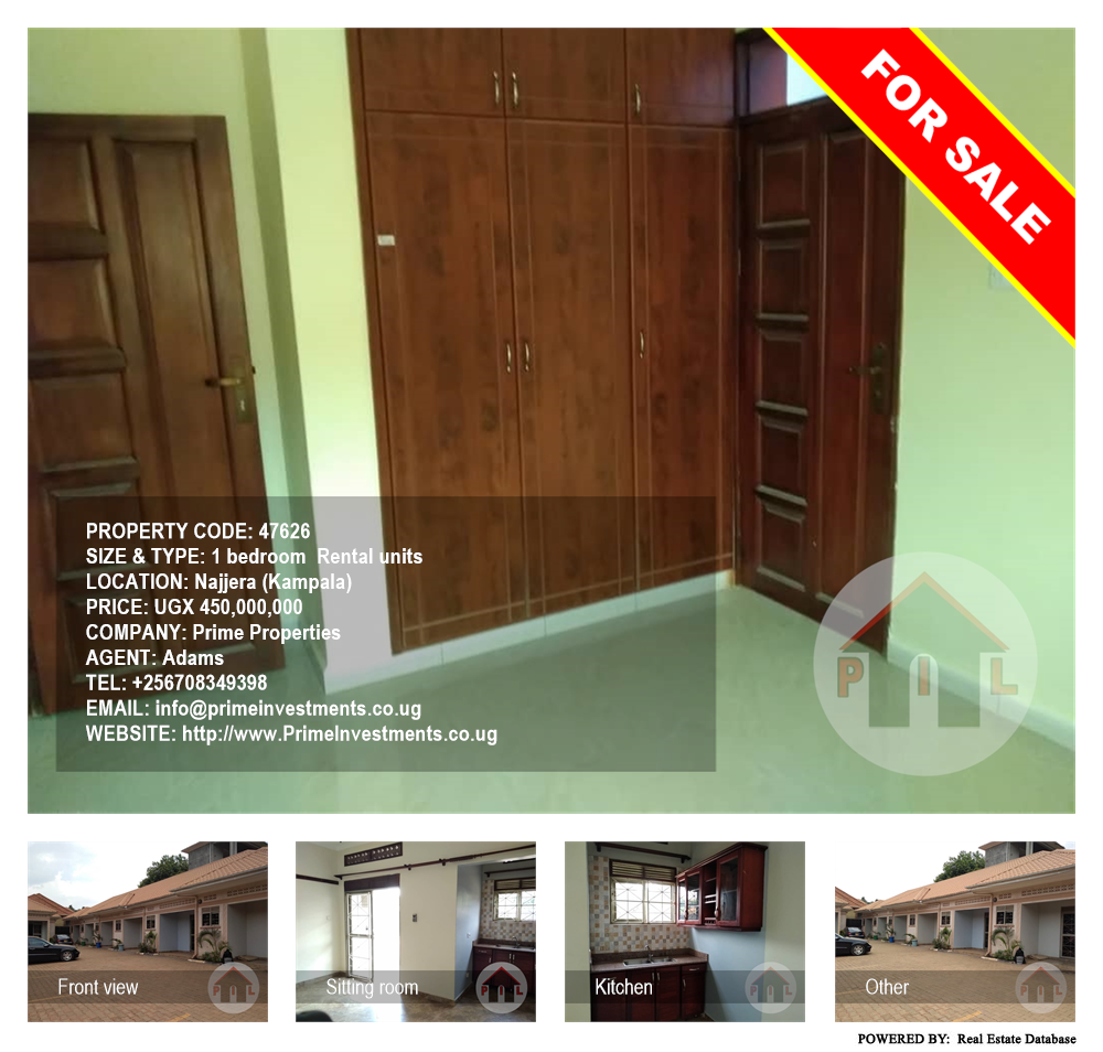 1 bedroom Rental units  for sale in Najjera Kampala Uganda, code: 47626