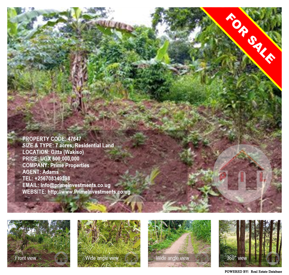 Residential Land  for sale in Gitta Wakiso Uganda, code: 47647